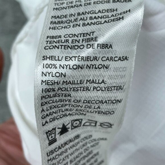 Eddie Bauer Mountain Ripstop Long-Sleeve White Shirt Large Classic Fit d0564 - Picture 7 of 9